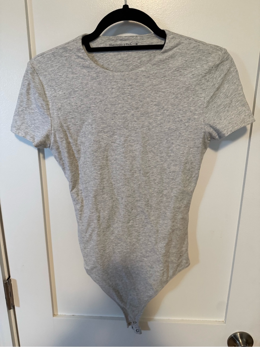 Abercrombie & Fitch Light Heather Gray Short Sleeve Bodysuit